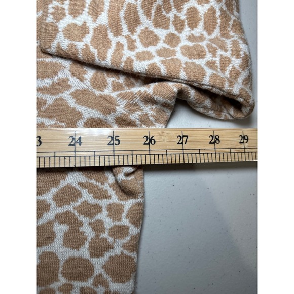 Talbots Beige Cheetah Leopard Animal Print Sweater 3X‎ Plus Wool Cotton Blend - Picture 6 of 8